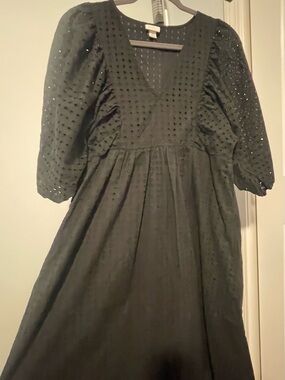 Black Eyelet Maxi Dress